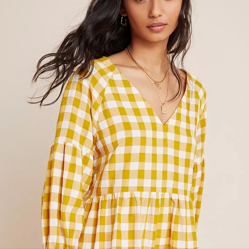 Maeve Anthropologie Top April Babydoll Size Small Balloon‎ Sleeves Oversized